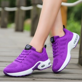 Fashion Women Sneakers Running Shoes Outdoor Sports Shoes Breathable Mesh Comfort Jogging Mesh Shoes Air Cushion Lace up Ladies