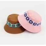 Outdoor Custom Women Flower Pattern Embroidery Bucket Hat Adult