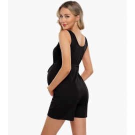 Maternity Dress Women's Scoop Neck Sleeveless Tank Top Summer Short Jumpsuit